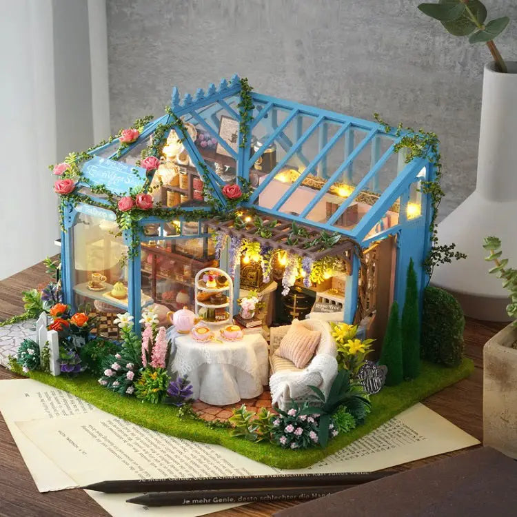 Maison Miniature le salon de thé de Rose
