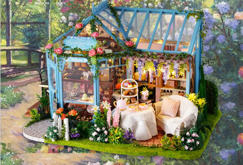 Maison Miniature le salon de thé de Rose