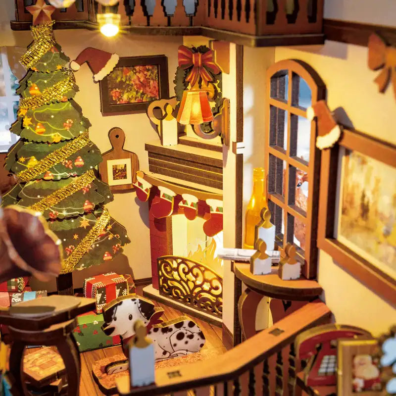 Book Nook Christmas Indoor Scene